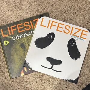 Lifesize dinosaur and Panda Book Set